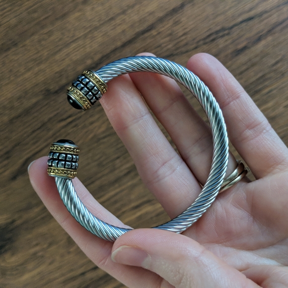 Twisted cable bangle cuff bracelet luxe - Picture 3 of 3